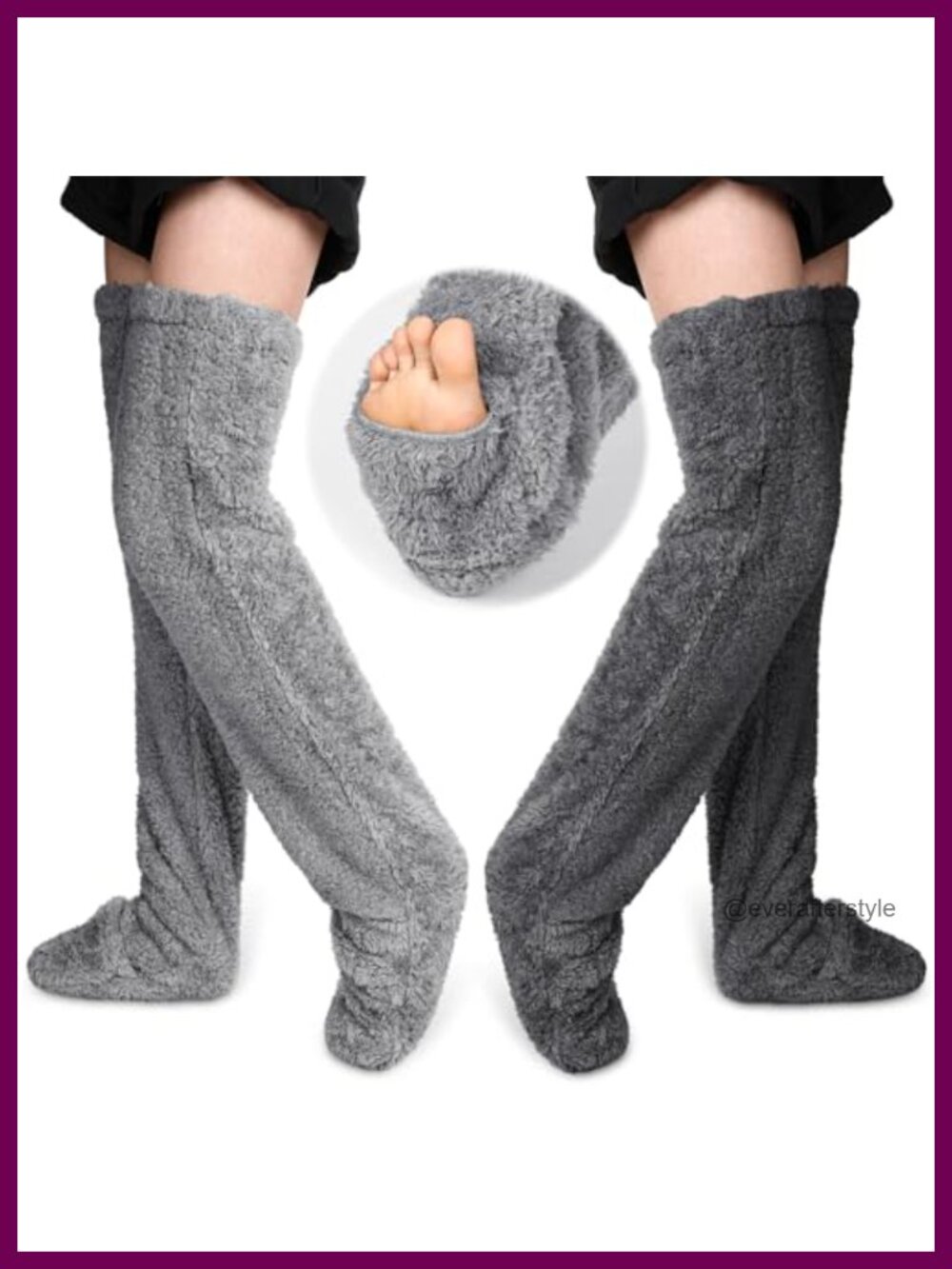 Thigh High Fuzzy Leg Warmers Winter Polyester Blend Toe Socks